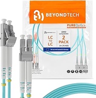 BEYONDTECH LC to LC Fiber Patch Cable Multimode Duplex - 3m (9.84ft) - 50/125um OM3 10G LSZH (2 Pack