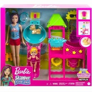 Barbie Toys, Skipper Doll and Waterpark Playset with Working Water Slide, Puppy Squirt-Toy, 5+ Acces