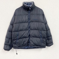 Mont-bell 雙面羽絨服，90% 羽絨，海軍藍/黑色，M 碼，古著。