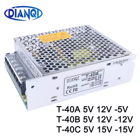 T-40C 5V 15V -15V Triple output Switching power supply T-40A 5V 12V -5V AC to DC converter T-40B 5V 