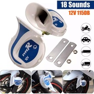 12V Car 2pcs TYPE-R Magic Horn Car Horn Hon 18 Sounds Snail Tone Hon Kereta