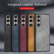 Sheepskin Leather Phone Cover For Sony Xperia 1 VI 2024 Case TPU Soft Frame Camera Protection Case S