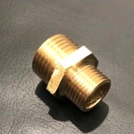 1/2 3/8 double brass nipple 1/2" 3/8" v.ring 2 sides outer thread vlock ring faucet