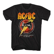 Baju-ACDC 1981 T Shirt Round Neck Short Sleeve Tee Vintage Style T-Shirt Loose T-Shirt Casual T-Shir
