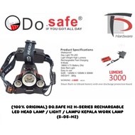 [100% ORIGINAL] DO.SAFE H2 H-SERIES RECHARGABLE LED HEAD LAMP / LIGHT / LAMPU KEPALA WORK LAMP (S-DS