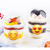 [Wholesale] 50 Sets PET 8/12/16oz Premium PET Clear U-Shape Plastic Cup with Dome Lid / Dessert Cup 
