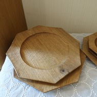 日本木工作家cogu小具木八角托盤tray茶托碟handmade wooden plate tray一隻