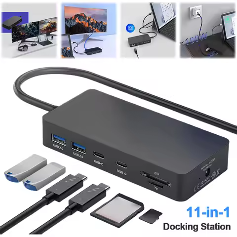 11 in 1 For Microsoft Surface Dock W/ 3 USB +2 USB C Port PD 100W + 5Gbps Data HDMI-Compatible Type 