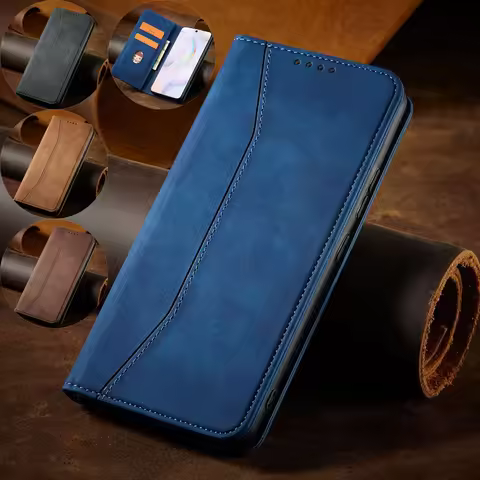 Slim Leather Flip Phone Cover For OPPO A18 A17 A96 A93 A54 A77 A59 A54 A72 A92 A76 A60 A73 A75 A78 A