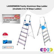 LADDERMENN "Queen" Family Domestic Heavy Duty Aluminium Step Ladder Available (4 to 10 Steps Ladder)