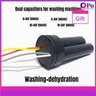 Cbb60 4-Wire Washing Machine Capacitor Washing+Dehydration 8+4UF 9+4UF 10+4UF 10+5UF 500VAC 2 In 1 C