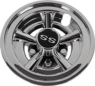 Golf Cart 8" SS Wheel Covers Hub Caps, Set of (4) Fits on Yamaha Club CAR EZ-GO Golf Cart (Silver)