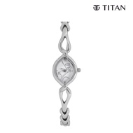 Titan Quartz Analog Silver Dial Metal Strap Watch for Women
