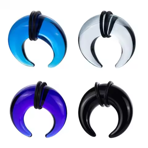 1Pcs Glass Septum Extruder Conical C-shaped Buffalo Ear Conical Stretching Expansion Ring Nose Ear P