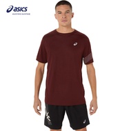 ASICS Men ICON Short Sleeve Tee in Dark Red Planet