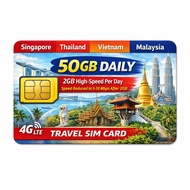 Travel Singapore Thailand Vietnam Unicom 50GB Data 5G Online SIM Card (After 2GB reduce speed to 5-1