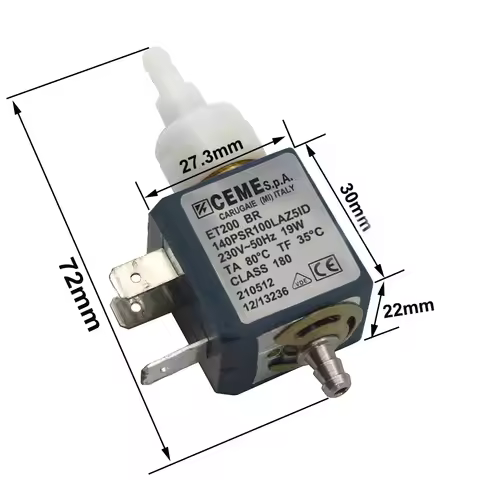 CEME 19W AC230V 50Hz Steam Iron Water Solenoid Pump Oscillating Pump by Ceme model ET200BR for Morph