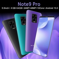 Note 9 Pro Global Version Smartphone Android 10.0 Mobile Phones 4gb 64gb Phone 5.5 Inch 4g 5g Dual C
