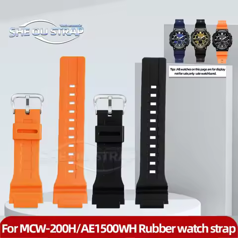 18mm 20mm Silicone Watch Strap For Casio MCW200H AE1500WH Watch Band Men's AE-1500WH MCW-200H Sports