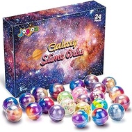 Joyjoz Kids Party Favors Slime, 24 Pack Galaxy Slime Ball Kits with Crystal Slime, Party Favors for Kids, Unicorn Party Slime, Fluffy &amp; Stretchy, Non-Sticky, Stress Relief, Super Soft for Girls &amp; Boys