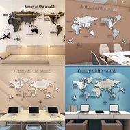 WCIC# 3D Acrylic World Map Wall Stickers Three-dimensional Mirror Stickers Home Decoration