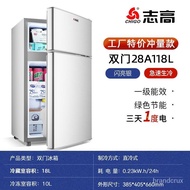 2CDV People love itChigo Refrigerator off-Price Household Double Door Small Mini Refrigerator Dormitory Rental Freeze St