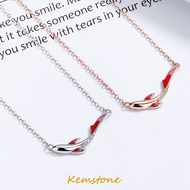 Kemstone Trendy Rose Gold Plated Shiny Zircon Crystal S925 Sterling Silver Lucky Koi Fish Pendant Necklace for Women Luxury Jewelry Gifts