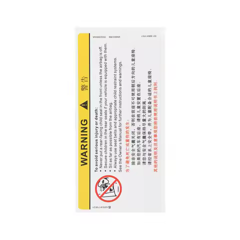 HZJJST For Car Sun Visor Makeup Mirror Sticker Airbag Sticker Safety Warning Sticker Warning Board S