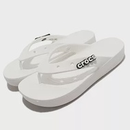 Crocs 涼拖鞋 Classic Platform 女鞋 白 厚底 人字拖 夾腳拖 卡駱馳 207714100