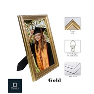 Gambar Frame 4R 5R 6R 8R 8RW A4 A3 Photo PVC Sheet Frame | Certificate Frame | Photo Frame (Gold Col