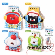 CHIHIRO11Z9D Spiral Desk Calendar, Mini Desk Calendar Paper Standing Desk Calendar, Cute Cartoon Sty
