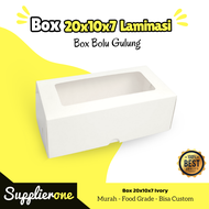 Dus 20x10x7 / dus kue / bolu / box kue / dus 20x10x7 laminasi / box putih / kue bolu gulung