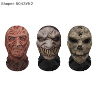 [RE] Ghost Face 3D Mask Halloween Cosplay Props  Full Face Elastic Mesh Breathable Skull Headcovers 