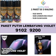 UNGU Diton Premium Lembayung Violet 9200 + White 9102 + Clear 9128 PACKAGE White Purple Paint Glossy