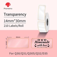 Phomemo Transparent Thermal Label sticker For D30/Q30/Q30S/Q31 Printer