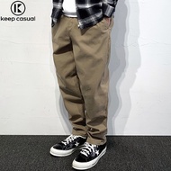『Keep Casual』 Men's Pants Youth Mid-waist Loose Simple Cargo Pants