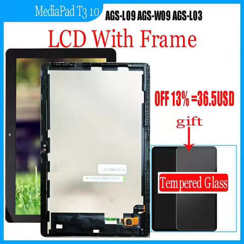 9.6" For Huawei MediaPad T3 10 AGS-L09 AGS-W09 AGS-L03 T3 9.6 LTE LCD Display with Touch Screen Digi