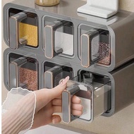 A Beautiful And Practical Two Or Three Compartment White Gray Wall Mounted Kitchen Spice Box With Sp