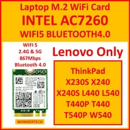 INTEL AC7260 for LENOVO ONLY WIFI5 BLUETOOTH4.0 7260NGW Laptop M.2 mini PCIE WiFi Card