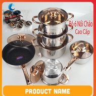 Bộ Nồi Chảo KAISA VILLA 6 Món 12PCS Cao Cấp Công Nghệ Đức - Đun Nấu Nhanh Và Tiết Kiệm Năng Lượng  K