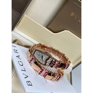 Bv Snake Strap Diamond Watch Rose Gold Snake-Shaped Women's Watch Diamond Full Diamond Snake Watch S