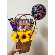 Florist Box Paper Bag Craft / Flower Gift Basket / Bakul bunga coklat / bekas flower bouquet/ surprise bakul bouquet