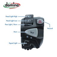 Domino Click 125/150 Handle Switch With Passing Light Hazzard Light Plug And Play Waterproof