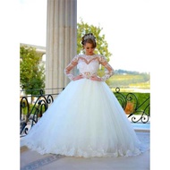 Custom Wedding Gown Bridal Dresses 婚紗禮服新娘蕾絲一字肩