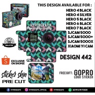 GOPRO HERO 4 , HERO 5 , HERO 6 , HERO 7, SJCAM 5000 , XIAOMI YI CAM 2K STICKER SKIN (DESIGN 442)
