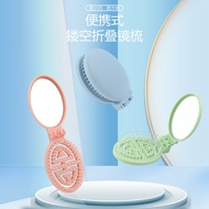 Macaron Hollow Foldable Comb Mirror Comb Integrated Comb Portable Comb Children's Mini Comb