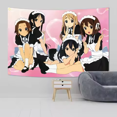 Japan Pink Kawaii Anime Flag K-ON! Tapestry Wall Hanging Living Room For Bedroom Room Decor College