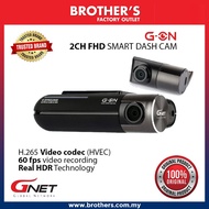 GNET G-ON 2CH.DVR 60FPS/ FHD DASH CAM H.265 IOS, ANDROID AND PC COMPATIBLE ADAS (Optional GPS requir