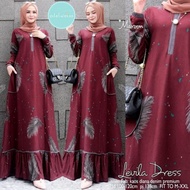 E➸G3 Gamis Printing Levila Dress Jumbo Busui Bahan Diana Denim Super