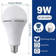 9/15W White Warm LED Emergency Bulb E27  Rechargeable Battery Light 100-240V Intelligent Lighting En